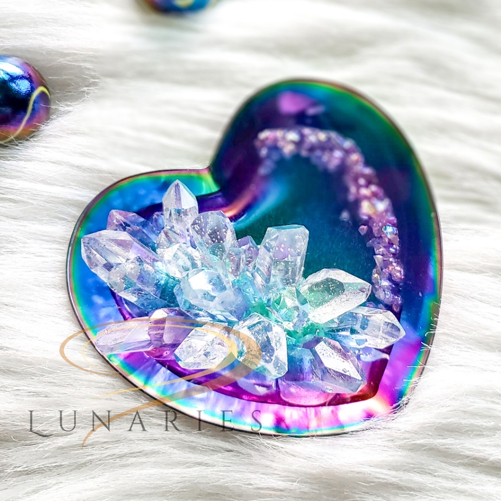 Stainless Steel Ring Dish/Tray with Handmade Resin Crystal